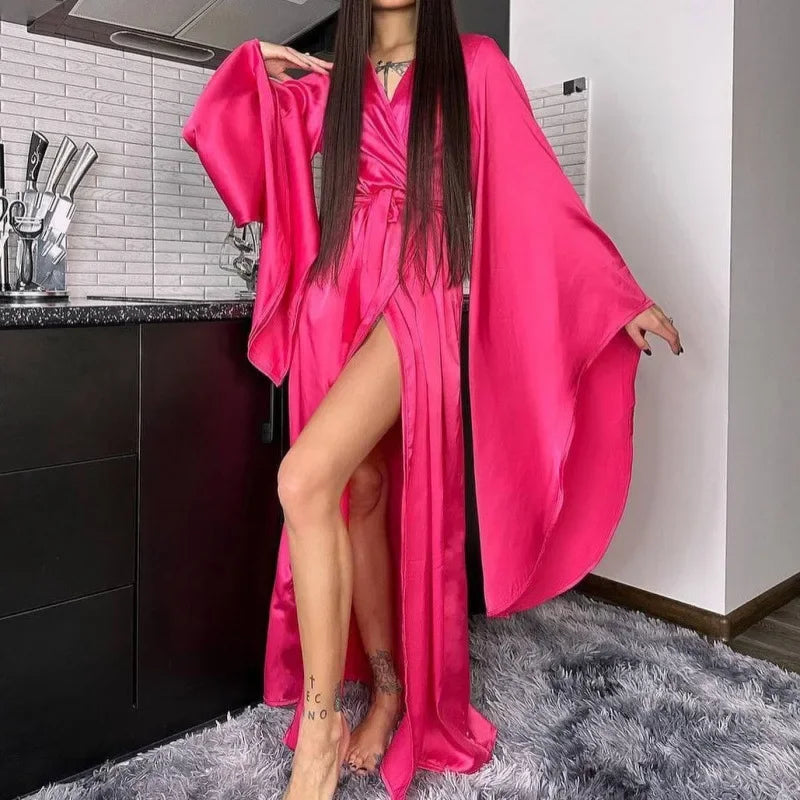 Satin Kimono Style Dress
