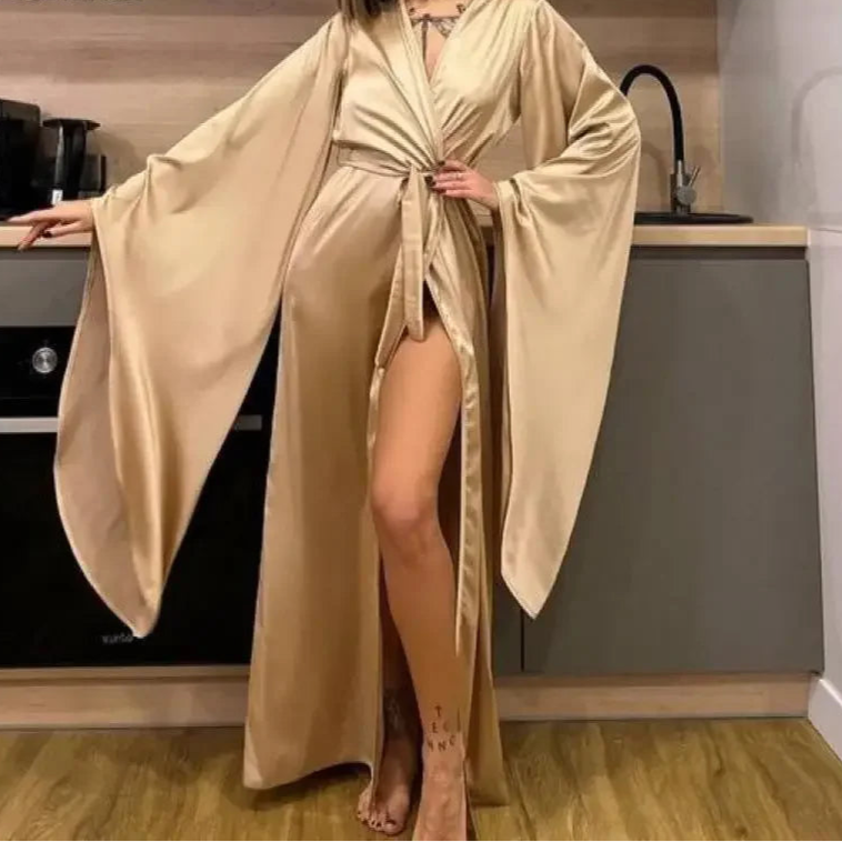 Satin Kimono Style Dress