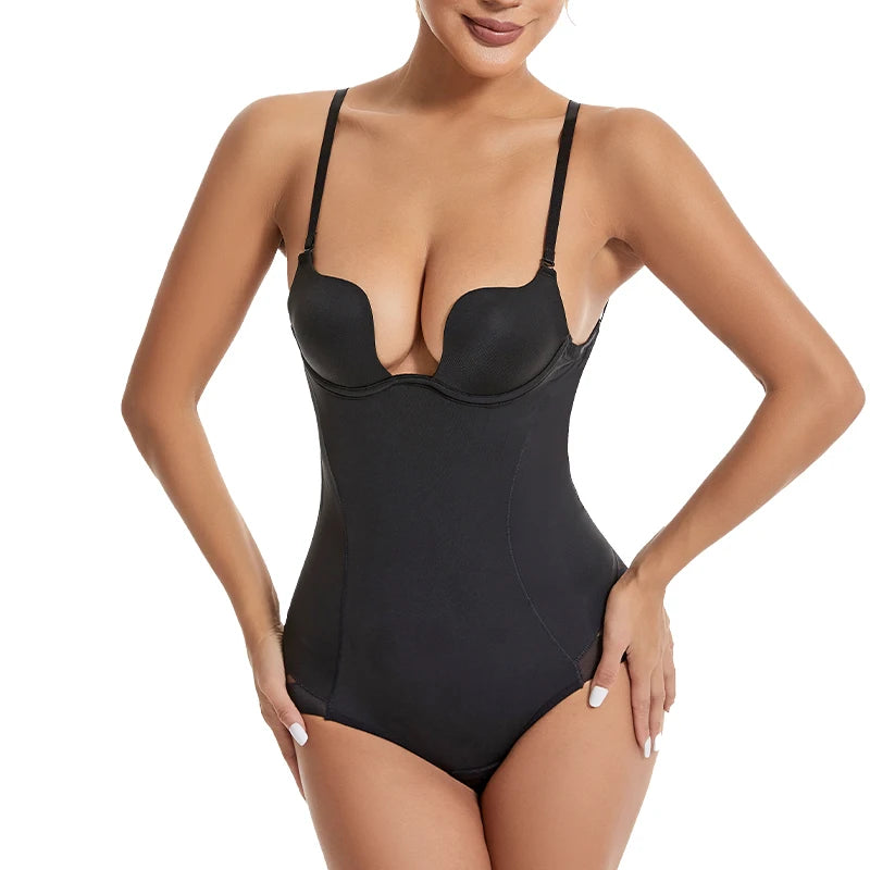 Bodysuit with thin Straps and V-Neckline