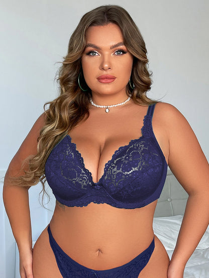 Plus Size Lace Bra with Underwire