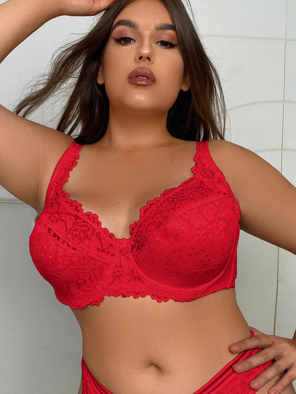 Plus Size Lace Bra with Underwire
